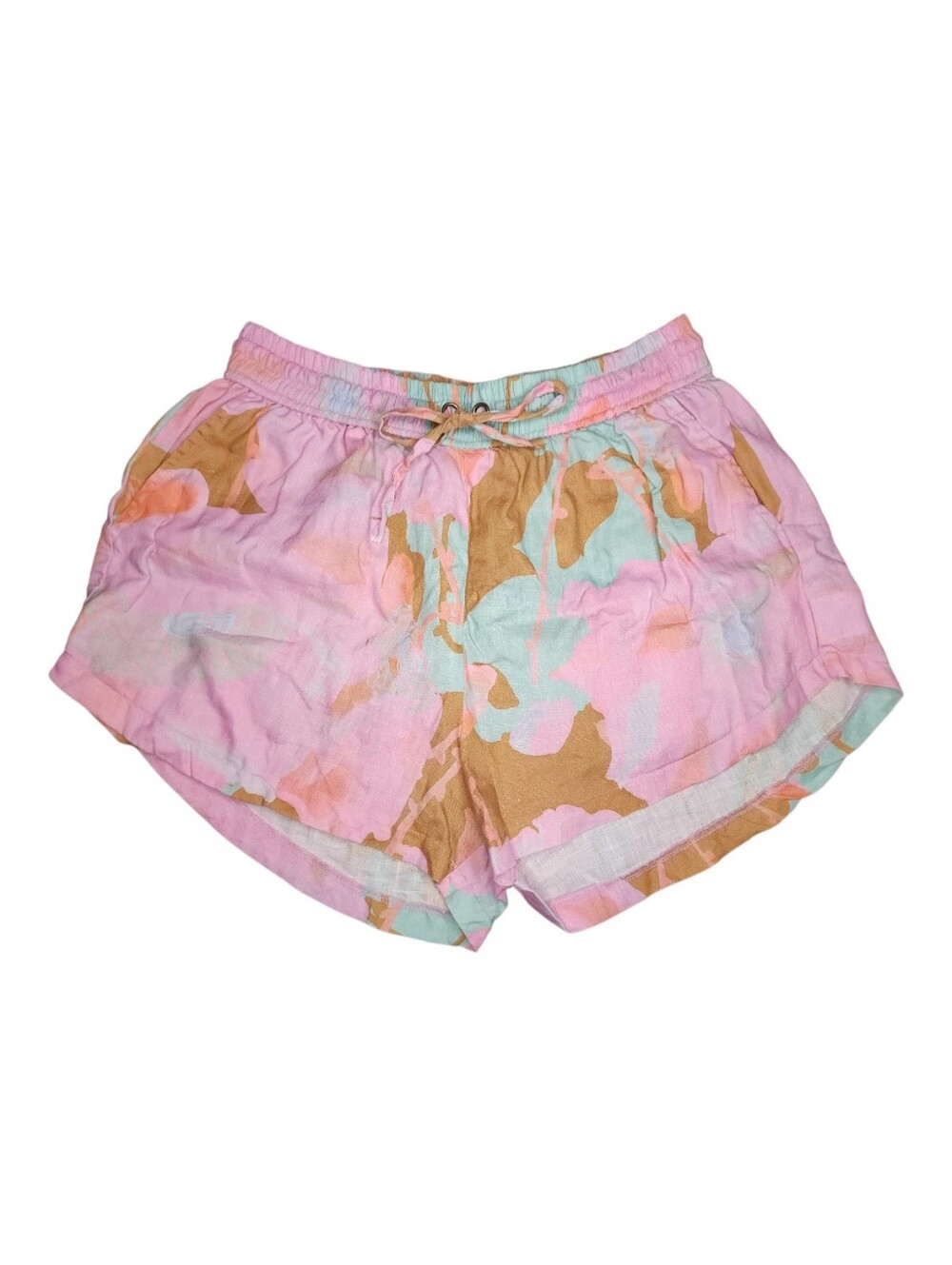 Lanhtropy Aquarela Elastic Waist Linen Shorts, Womens Large - Picture 2 of 13